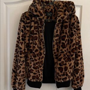 Love Tree Animal Print Faux Fur Jacket size M